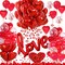 Red Party Decorations - Heart Balloons, Love Balloon & Rose Petals